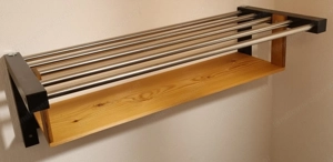 IKEA Hutablage schwarz mit Holzfach erweitert Bild 3