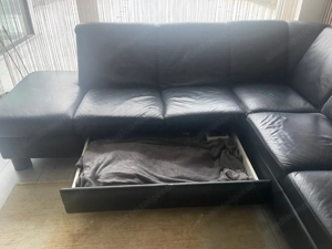 Ledercoich aus echtem Bufalloleder Schwarz Bild 3