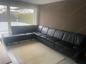 Ledercoich aus echtem Bufalloleder Schwarz