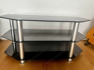 Lowboard Sideboard tv Regal schwarz aus Glas  Bild 4
