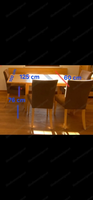 Toller ausziehbarer Esstisch mit 4 super bequemen Sesseln!  Bild 3