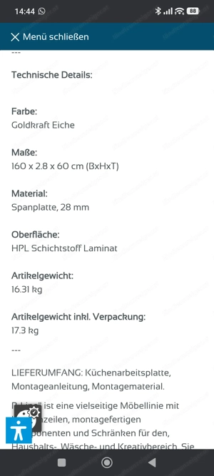 Küchenarbeitsplatten 240 60 + 160 60   neu, originalverpackt Bild 2