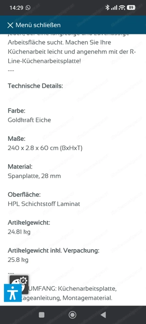 Küchenarbeitsplatten 240 60 + 160 60   neu, originalverpackt Bild 3