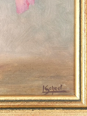 Altes originales Ölbild auf Leinwand | Blumenmotiv von Leopold Scheel | 6800 Feldkirch | Vorarlberg Bild 6