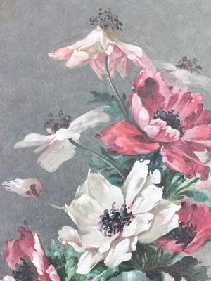 Altes originales Ölbild auf Leinwand | Blumenmotiv von Leopold Scheel | 6800 Feldkirch | Vorarlberg Bild 3