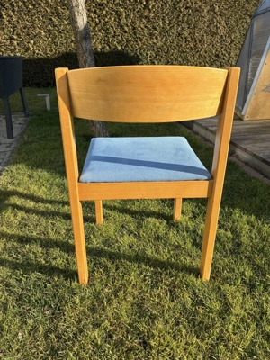 Stapelstühle 6 Stk, mit Alkantarastoff blau Bild 3