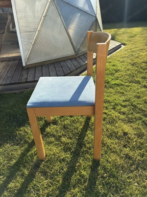 Stapelstühle 6 Stk, mit Alkantarastoff blau Bild 2