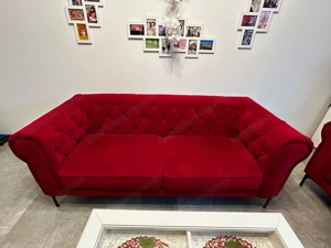 2x rotes Chesterfield Sofa (Einzel kaufbar-dann günstiger) Bild 3