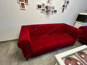 2x rotes Chesterfield Sofa (Einzel kaufbar-dann günstiger) Bild 2