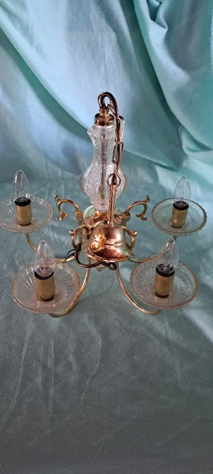 Luster aus Messing und Kristall