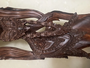 Balinesische Legong Tänzerin handgeschnitzt 1,5m Höhe 40er Jahre  Bild 5