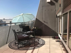 Balkonmöbel   Sitzgarnitur mit Tisch + Sonnenschirm