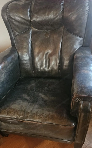 Vintage Ledersofa und Lederstuhl Bild 2
