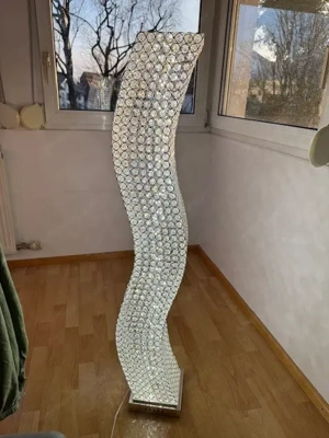 Stehlampe Wohnzimmerlampe LED Lampe, Kristall, silber, warmweiß kaltweiß umschaltbar , TIP TOP Bild 2