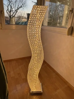 Stehlampe Wohnzimmerlampe LED Lampe, Kristall, silber, warmweiß kaltweiß umschaltbar , TIP TOP