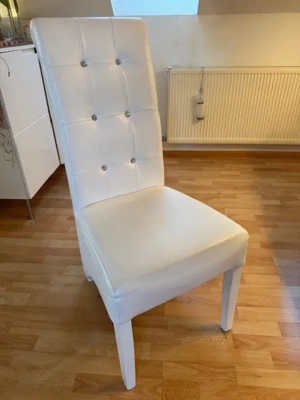 Tischgruppe Esszimmer bestehend aus Tisch, Bank und 2 Stühlen, weiß Bild 3