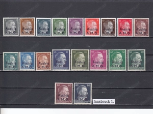 10 Briefmarken Sätze Österreich Privatausgaben mit Aufdruck Postfrisch ab 25 . Bild 7