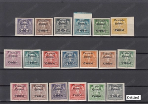 10 Briefmarken Sätze Österreich Lokale1918 22 Tirol mit Aufdruck Postfrisch ab 25 . Bild 2