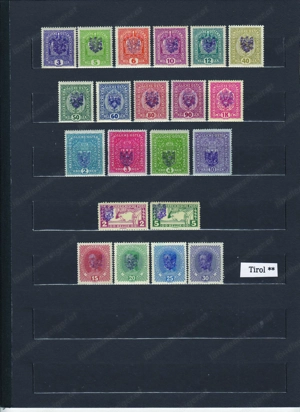 10 Briefmarken Sätze Österreich Lokale1918 22 Tirol mit Aufdruck Postfrisch ab 25 . Bild 6