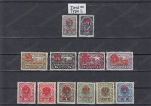 10 Briefmarken Sätze Österreich Lokale1918 22 Tirol mit Aufdruck Postfrisch ab 25 . Bild 9