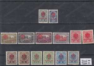 10 Briefmarken Sätze Österreich Lokale1918 22 Tirol mit Aufdruck Postfrisch ab 25 . Bild 10