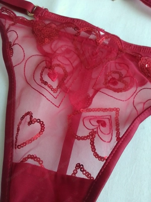Verführerisches Dessous Set Gr 75B XS in red Bild 3