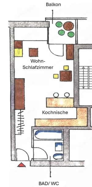 provisionsfreie 1-Zimmer Wohnung mit Balkon und neuer Einbauküche Bild 5