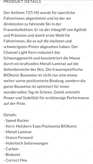 Damen Ski K2 Anthem 72 TI HS Bild 3