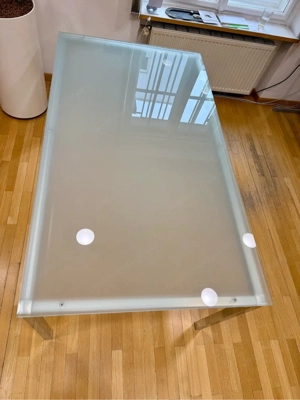 Glastisch mit Chromgestell Bild 3