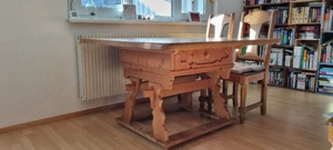 Vollholz Eichentisch mit 6 Stühlen Bild 3