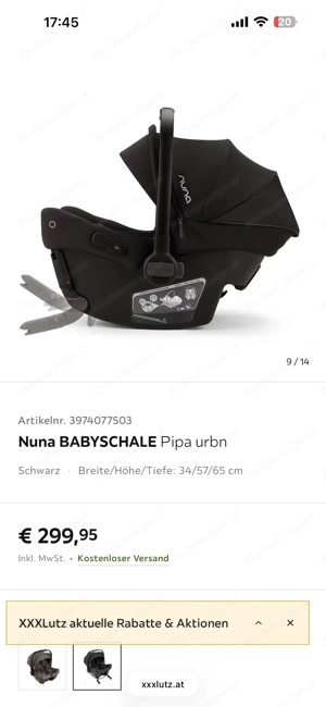 Nuna Babyschale   Autositz mit Sonnendach Bild 2