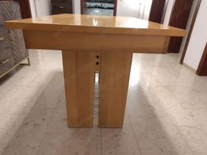 ZU VERSCHENKEN - Verlängerbarer Echtholztisch mit passender Eckbank Bild 3