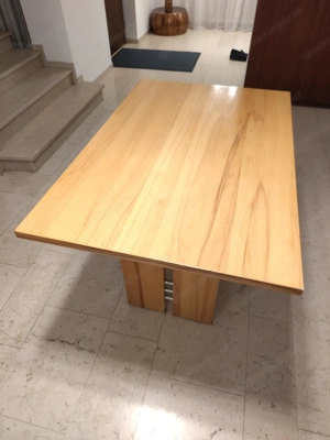 ZU VERSCHENKEN - Verlängerbarer Echtholztisch mit passender Eckbank Bild 6