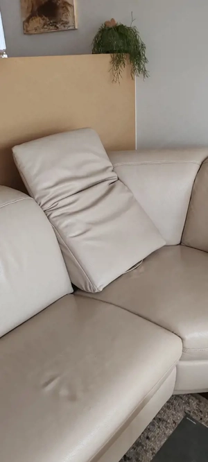 Wohnzimmercouch, echtes Leder - zu verschenken Bild 4