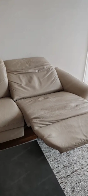 Wohnzimmercouch, echtes Leder - zu verschenken Bild 5