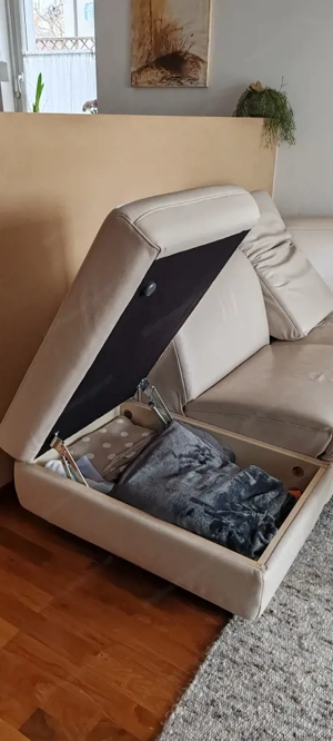Wohnzimmercouch, echtes Leder - zu verschenken Bild 3