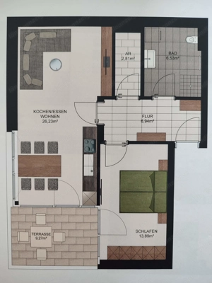 Schöne 2-Zimmer-Wohnung in Nofels zu vermieten Bild 2
