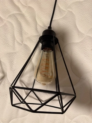 Tischlampe, Hängelampe schwarz mit Leuchtmittel Bild 2