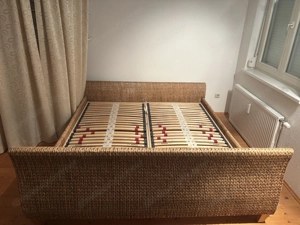 Rattan-Doppelbett 180x200 inkl. 2 Lattenroste   ohne Matratzen