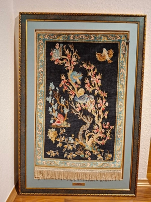 Hereke Seidenteppich, handgeknüpft