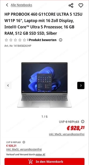 NEU(Viel Rabatt) HP Laptop Probook 460 G11 32 GB RAM 16Zoll