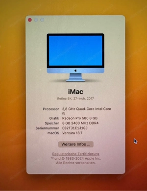iMac Retina 5k - 27 Zoll, 2017 - 3,8 GHZ defekt! Bild 4