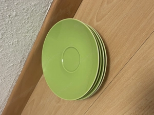 Grünes Kaffeeset 4 Teller 2 Tassen  Bild 4