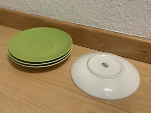 Grünes Kaffeeset 4 Teller 2 Tassen  Bild 3