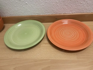 17 Teile - Geschirrset Grün Orange Bild 3