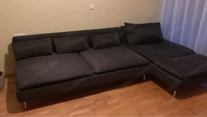 Wohnzimmer Couch grau Bild 2