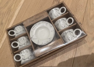 Edles Espressotassen Set (12-teilig) Marmor-Optik - NEU & OVP Bild 2