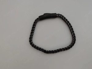 Schwarzes Edelstahl-Armband   Massives Gliederarmband mit Magnetverschluss Bild 3