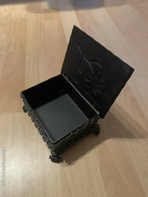 Metall-Schmuckdose mit Edelweiß-Motiv - rustikales Design Bild 2
