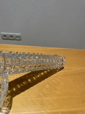 Hohe Kristallglas-Vase mit geometrischem Schliff - modern & elegant Bild 3